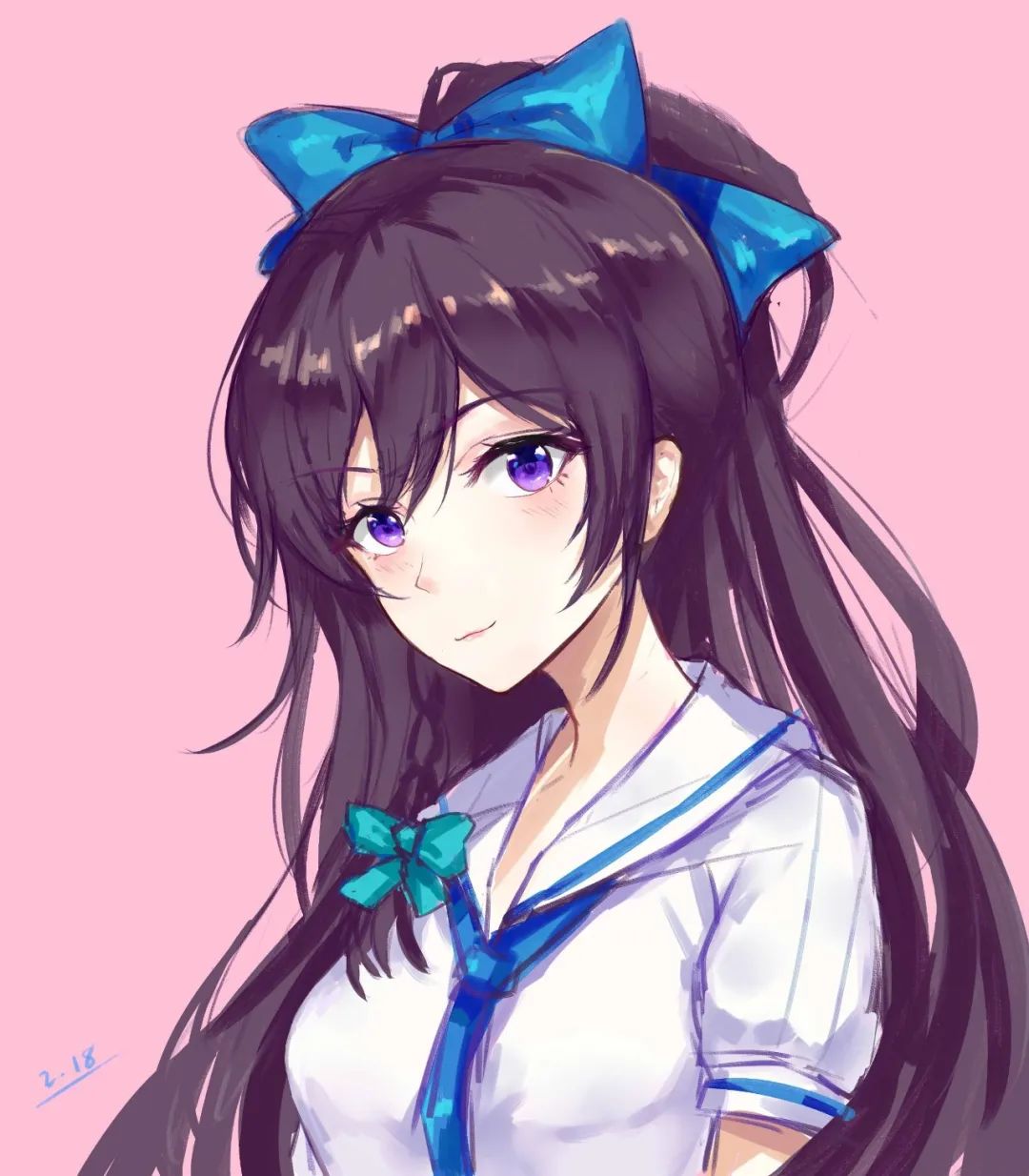 pixiv二次元壁纸特辑|崩坏-雷电芽衣|马尾|路人女主|黑色过膝袜