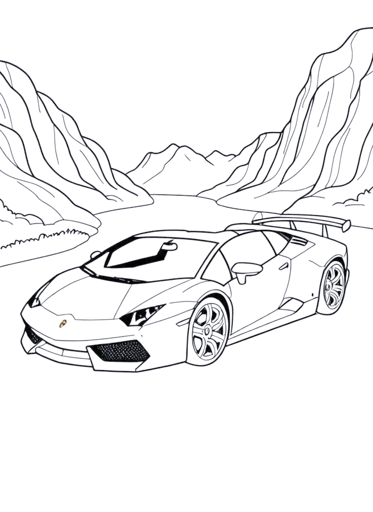 超酷汽车赛车跑车简笔画线框图绘画与涂色技巧详解