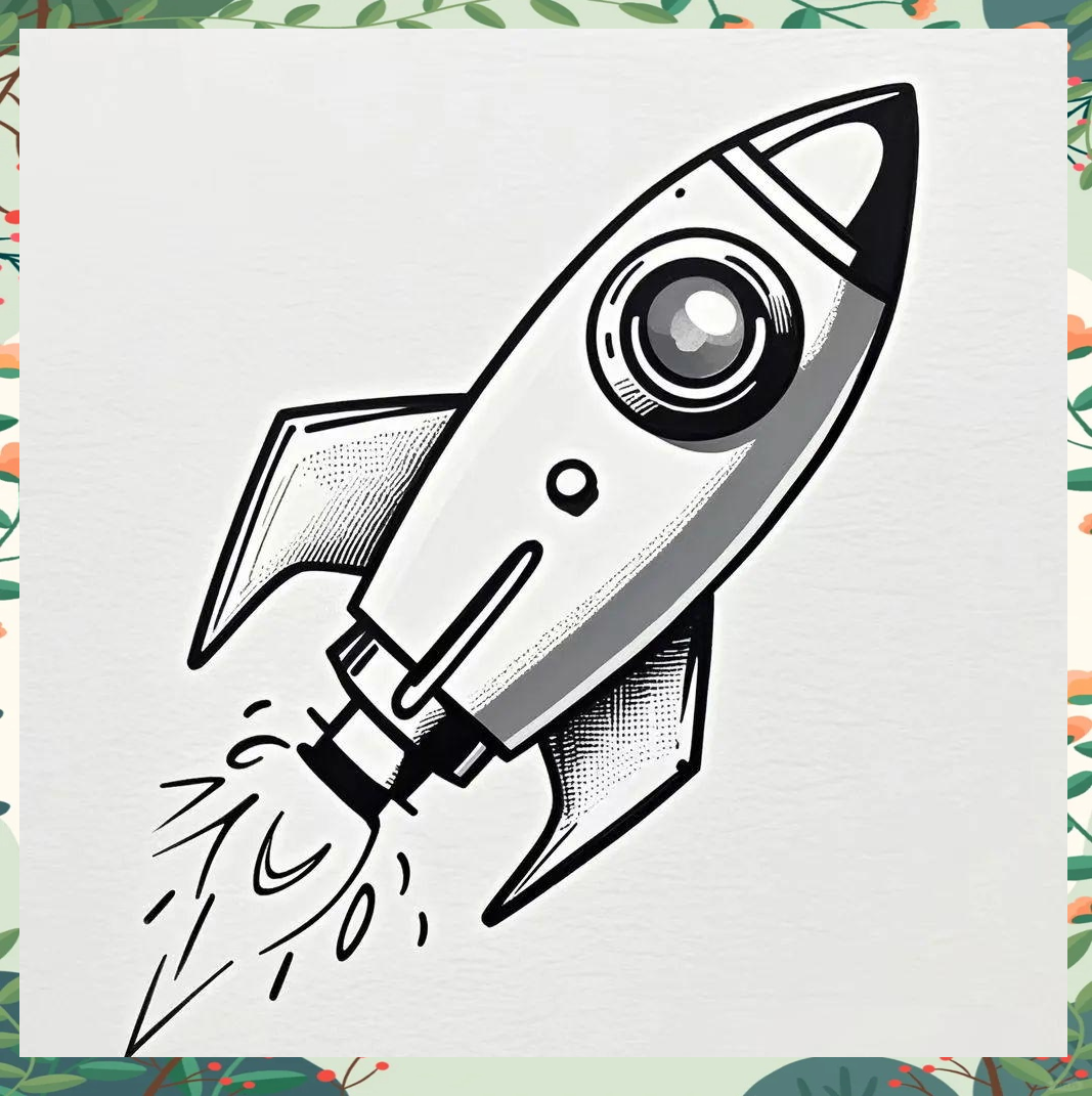 卡通火箭简笔画教程分享,探索未来宇宙的奇妙世界