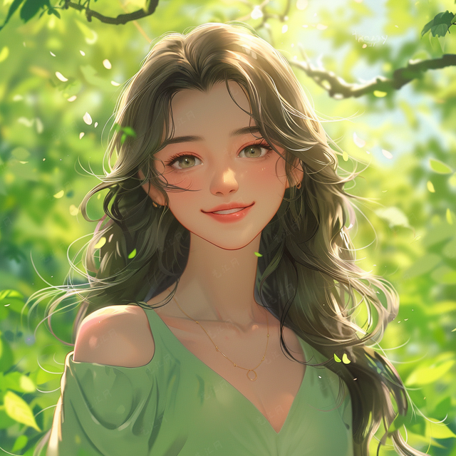 女神头像|春日长发女孩头像,招财又幸运,好运势不可挡!