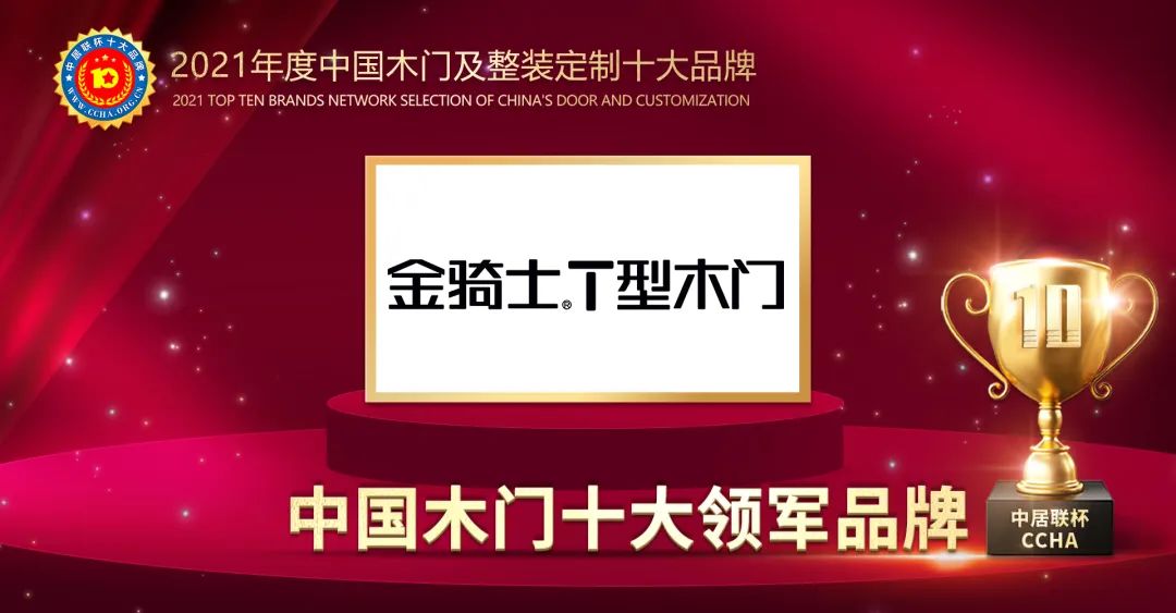 木门十大品牌金骑士木门喜获2021年度中国木门十大领军品牌