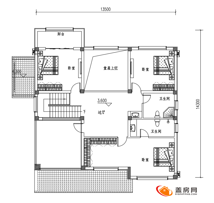 占地180平方的农村简单大气三间二层楼,框架结构,36万落地