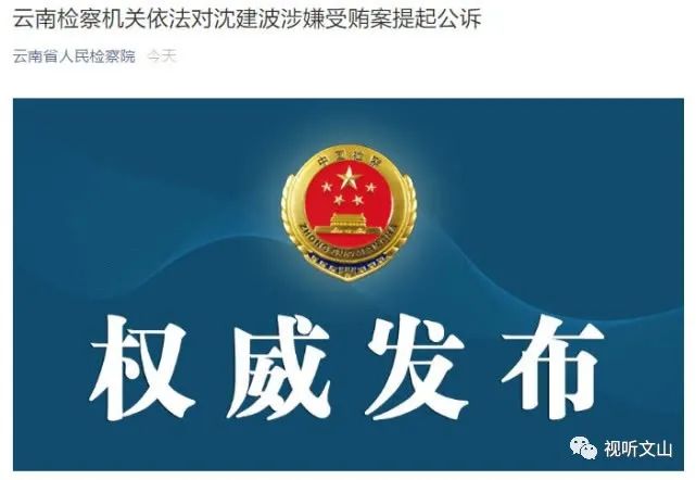 文山学院基建处原处长沈建波 被依法提起公诉!