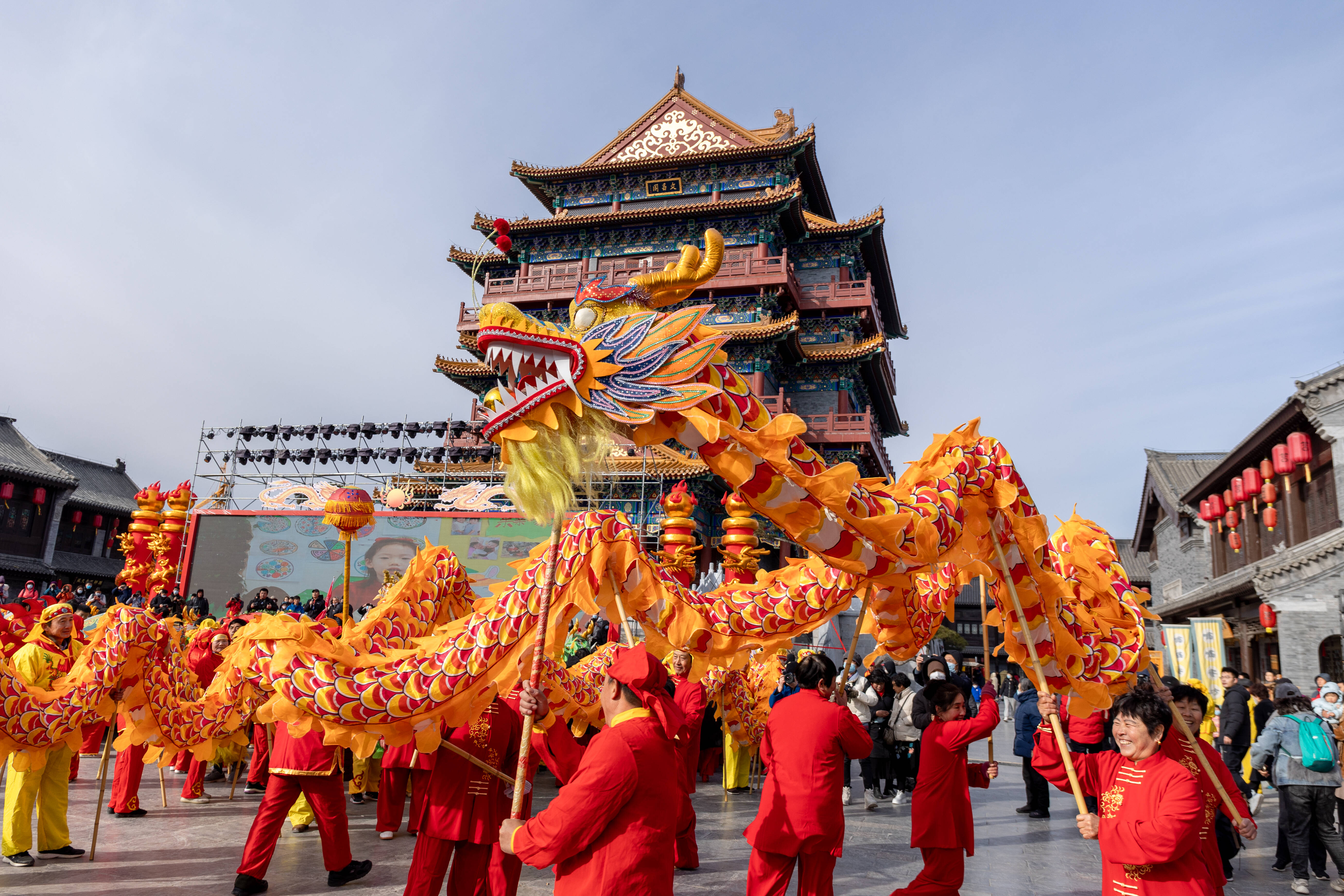 二月二舞龙大会欢腾上演!山东省非物质文化遗产月闭幕