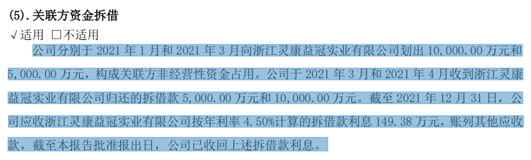 灵康药业及实控人陶灵萍遭立案调查 主要涉及非经营性资金占用事项 被