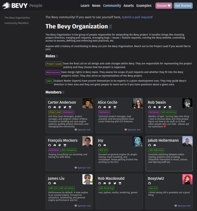 bevy成立组织,推进bevy游戏引擎的研发