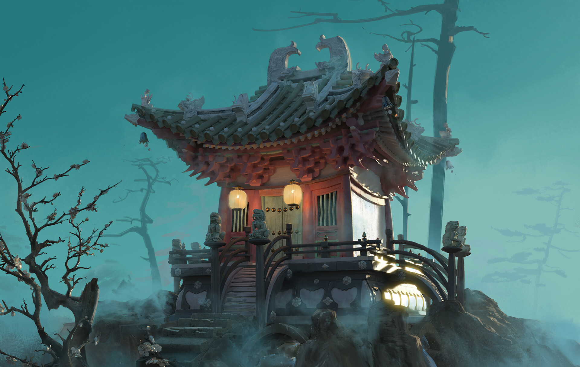 属于中国古典建筑的独特美感!非常棒的一组动漫古典场景作品赏析