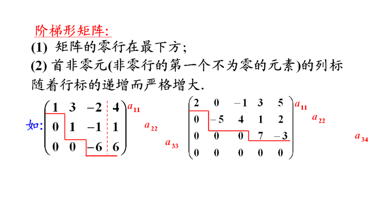 阶梯形矩阵图片