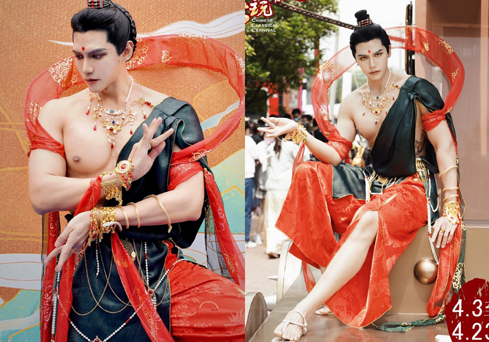 成都敦煌飞天活动的帅哥,小梦仙气飘飘,男菩萨又白又壮!