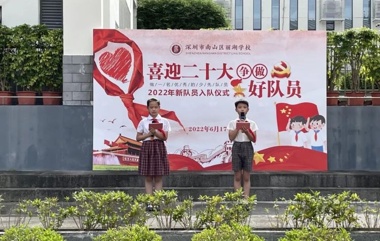 丽湖学校举行新队员入队仪式