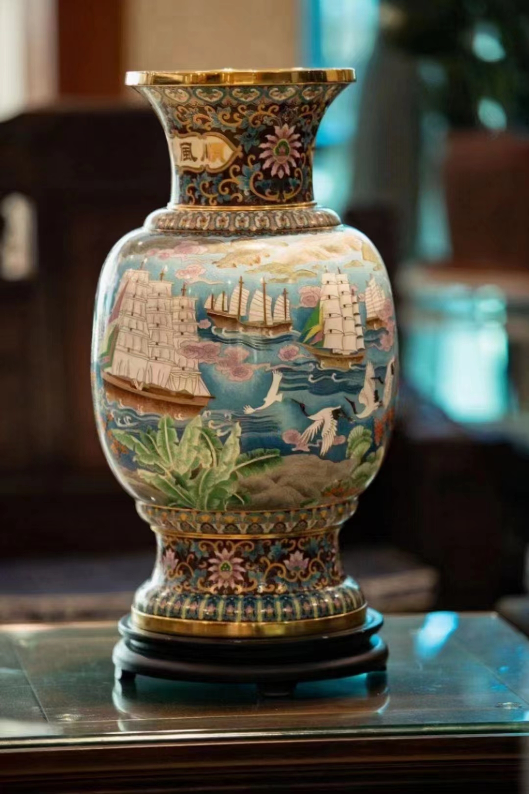 戴嘉林精品景泰蓝一帆风顺 大师荣获金奖作品