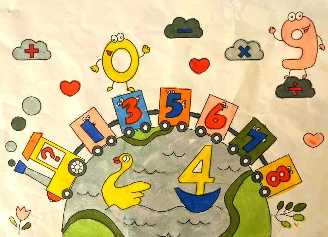 数字创意画展,展现一年级学生的数学乐趣