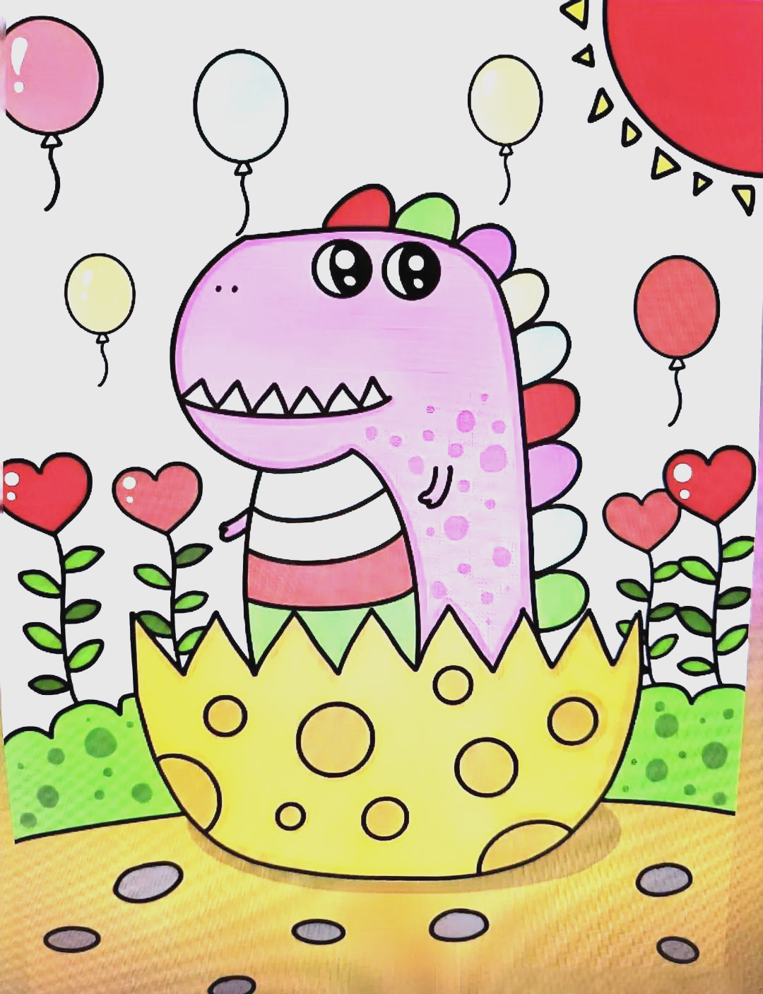 探索儿童画世界:《可爱小恐龙》绘画指南