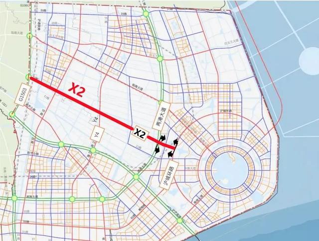 x2路规划为城市次干路,西起两港大道,东至沪城环路,全长约1.