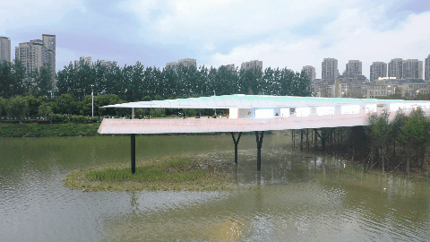 高新区 南昌高新区艾溪湖北路的 鱼尾洲公园 毗邻艾溪湖湿地公园 是