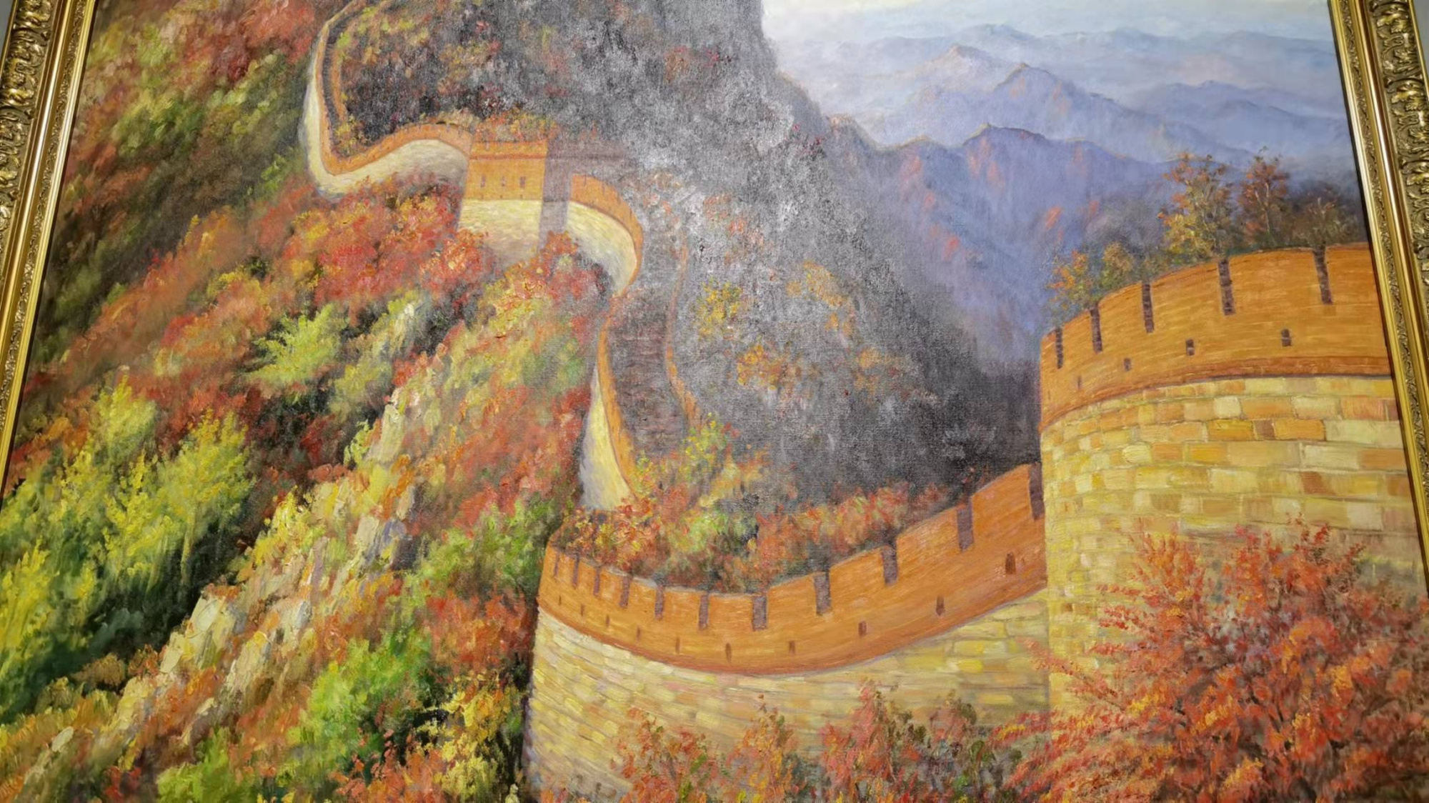 历时2年创作 巨幅长城油画作品《万里长城 中国精神》喜迎冬奥会