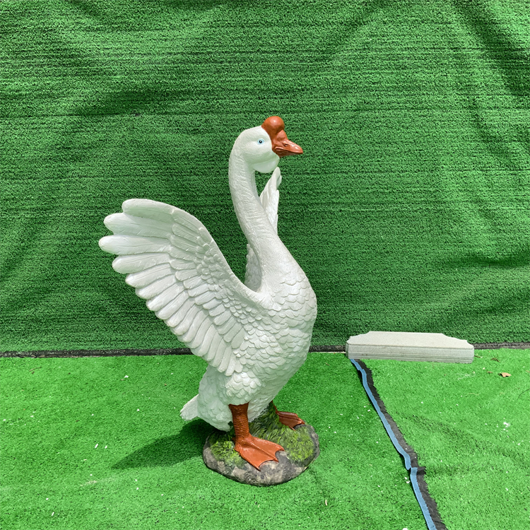 玻璃钢大鹅雕塑,仿真大白鹅雕塑