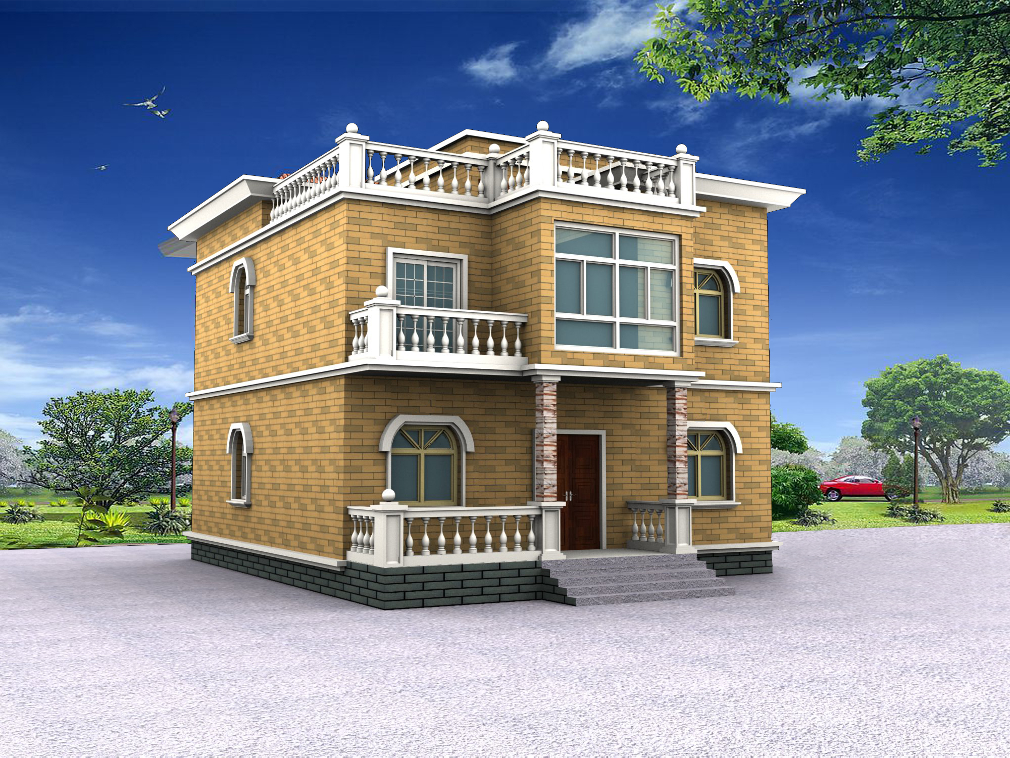 120—130平米二层别墅设计图纸,9款两层农村自建房屋,造价20万