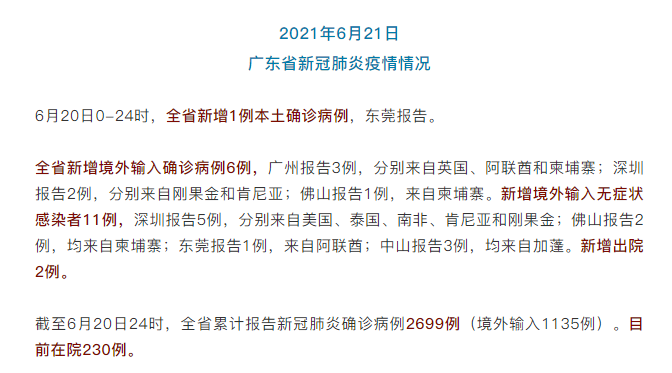 广东新增1例本土确诊病例,东莞报告