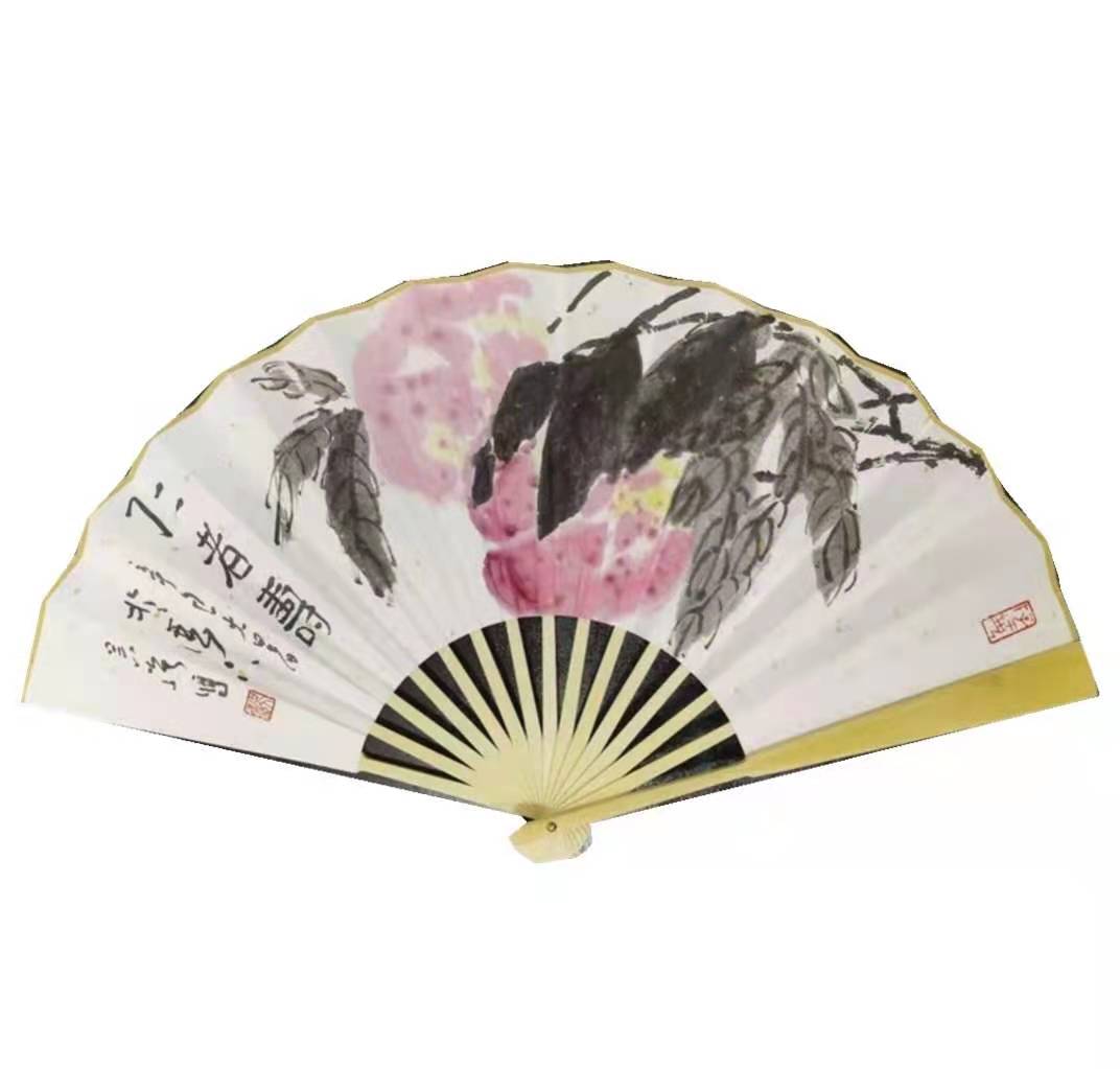 红门赏艺——天凉好个秋 中国画家吴强寿桃扇面欣赏