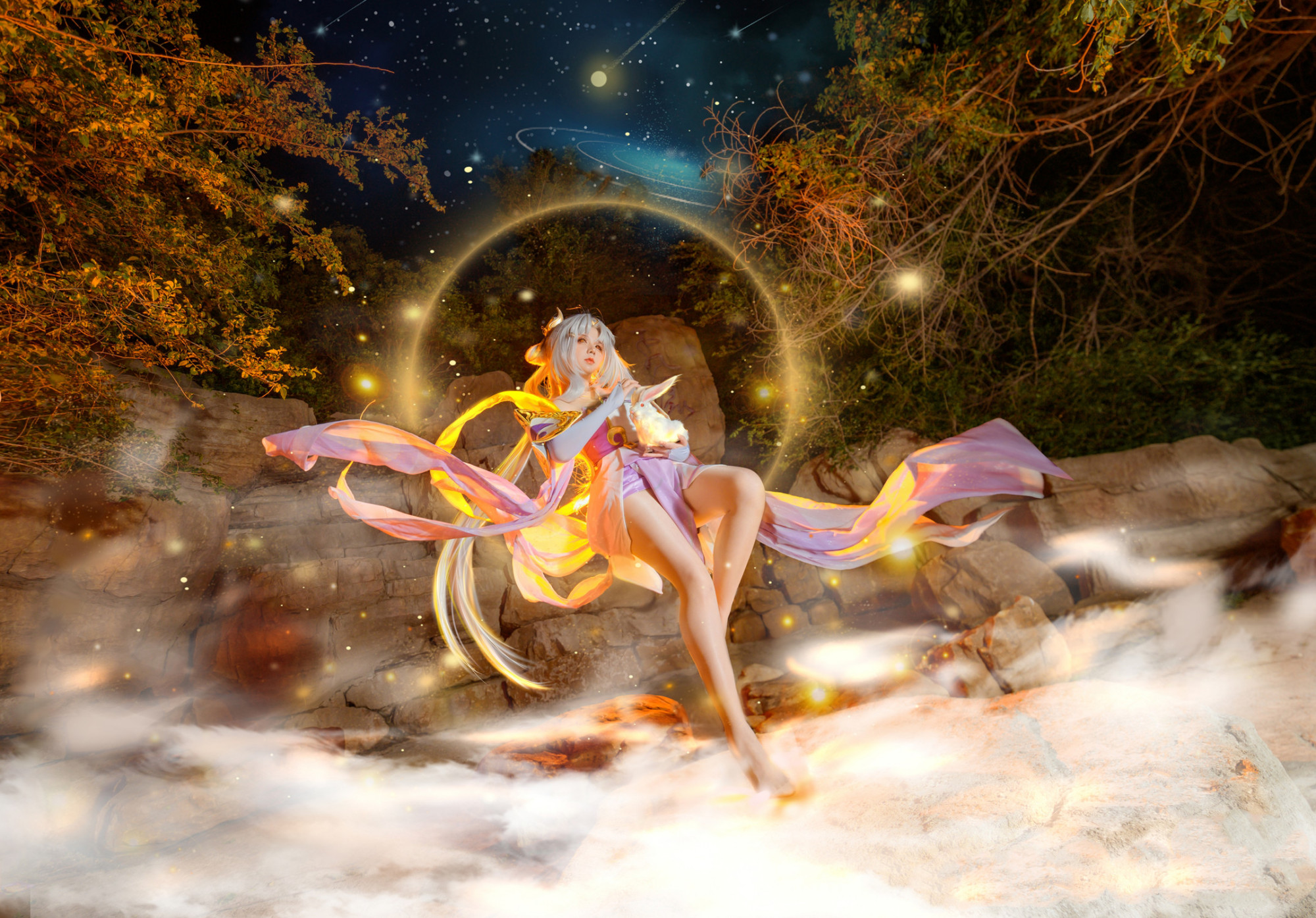 三组漂亮妹子cos的人气游戏《王者荣耀》角色嫦娥!很有仙气哦!