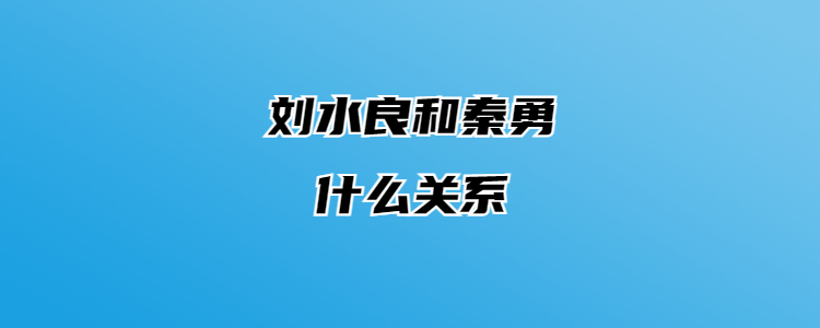 刘水良和秦勇什么关系