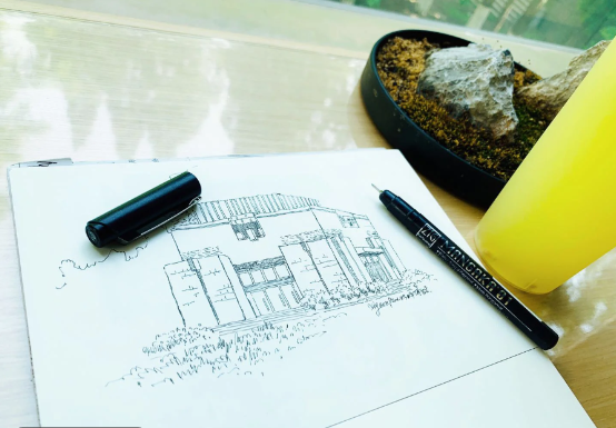 手绘打卡南博│钢笔速写│建筑速写