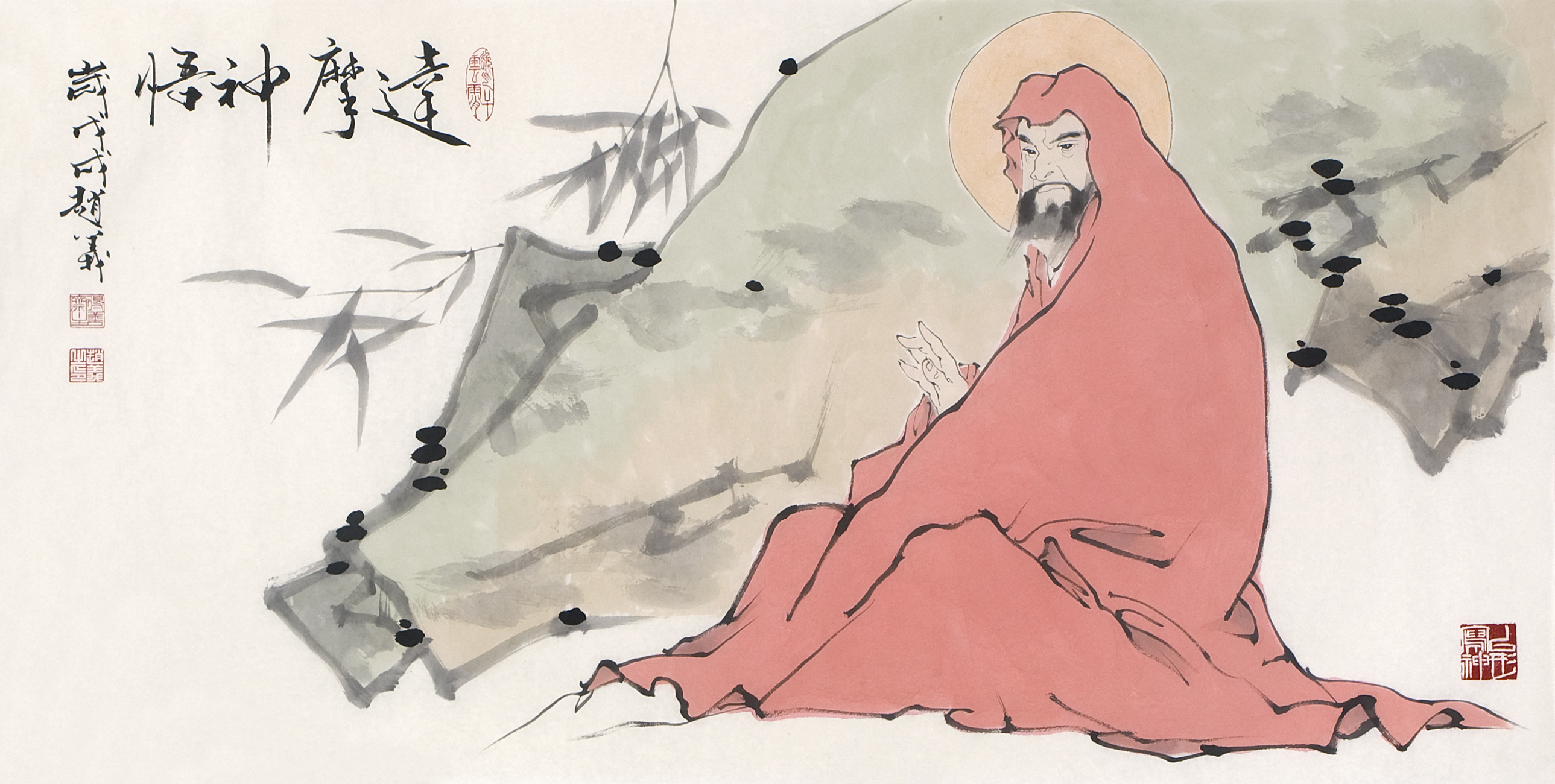 著名画家赵义人称津门"小范曾"岁末作品合集