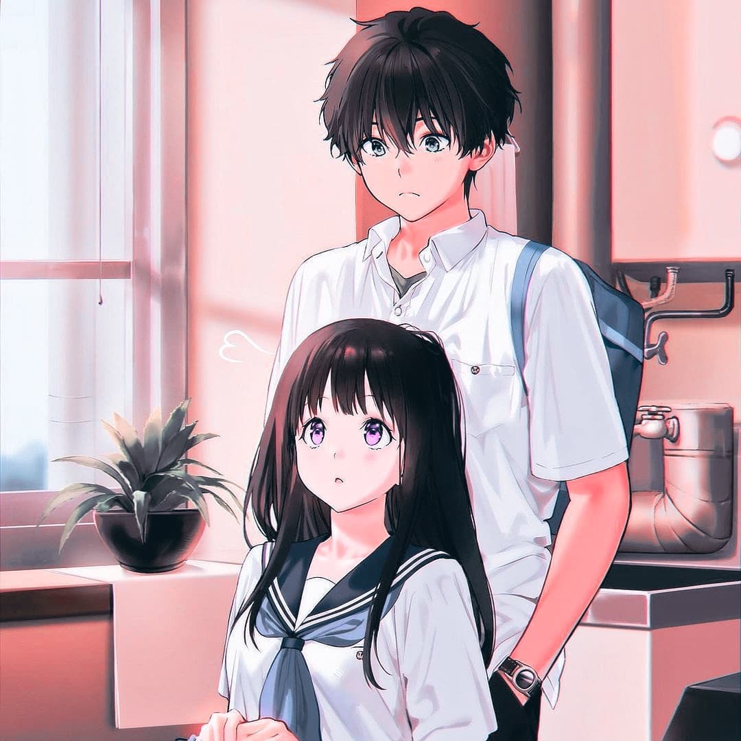 《冰菓》千反田爱瑠和折木奉太郎,动漫头像情头自剪分享