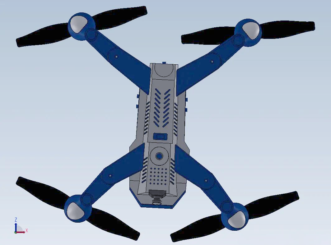 四旋翼飞行器无人机简易模型solidworks设计图纸