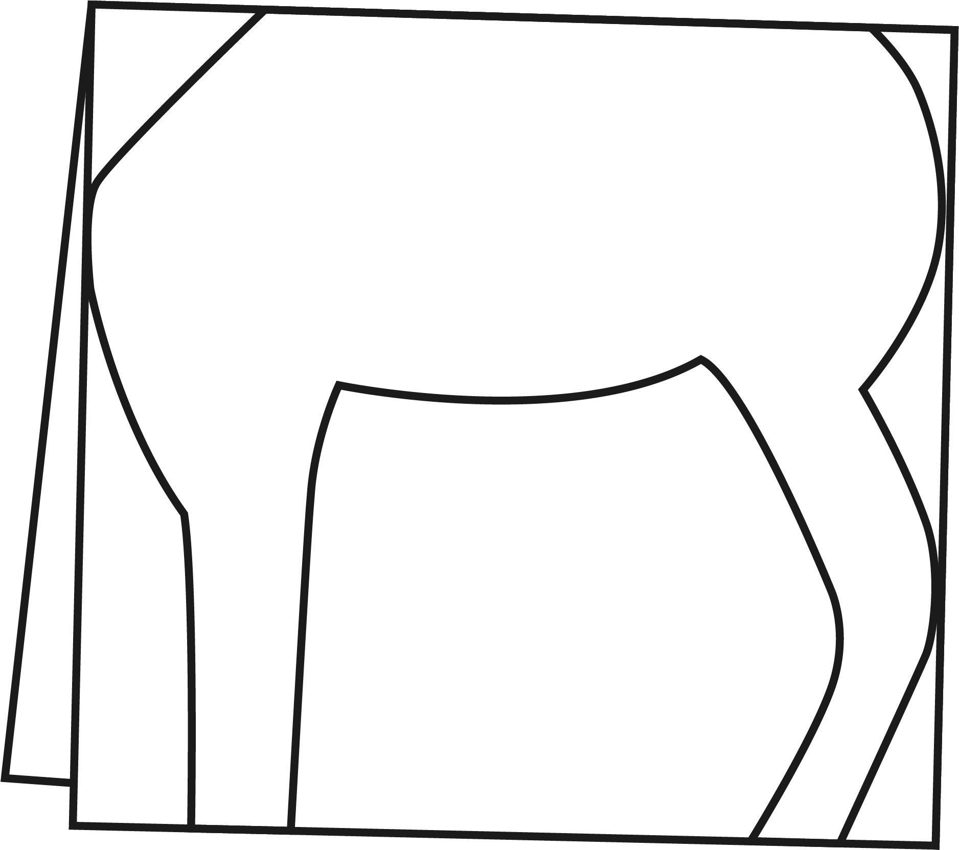 硬纸对折,画出斑马的躯干和四条腿