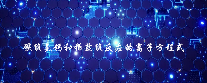 碳酸氢钙和稀盐酸反应的离子方程式