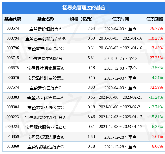 宝盈优势产业混合a基金经理变动:增聘杨思亮为基金经理