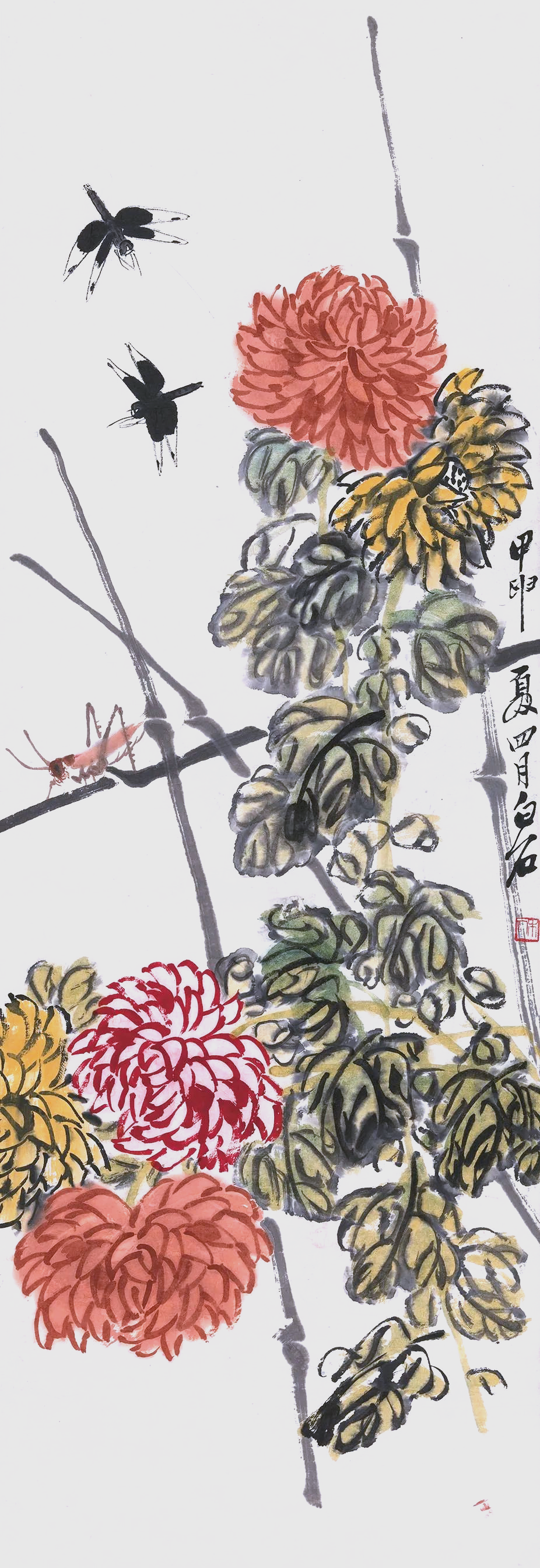 齐白石笔下的菊花,多姿多彩,寓意深远