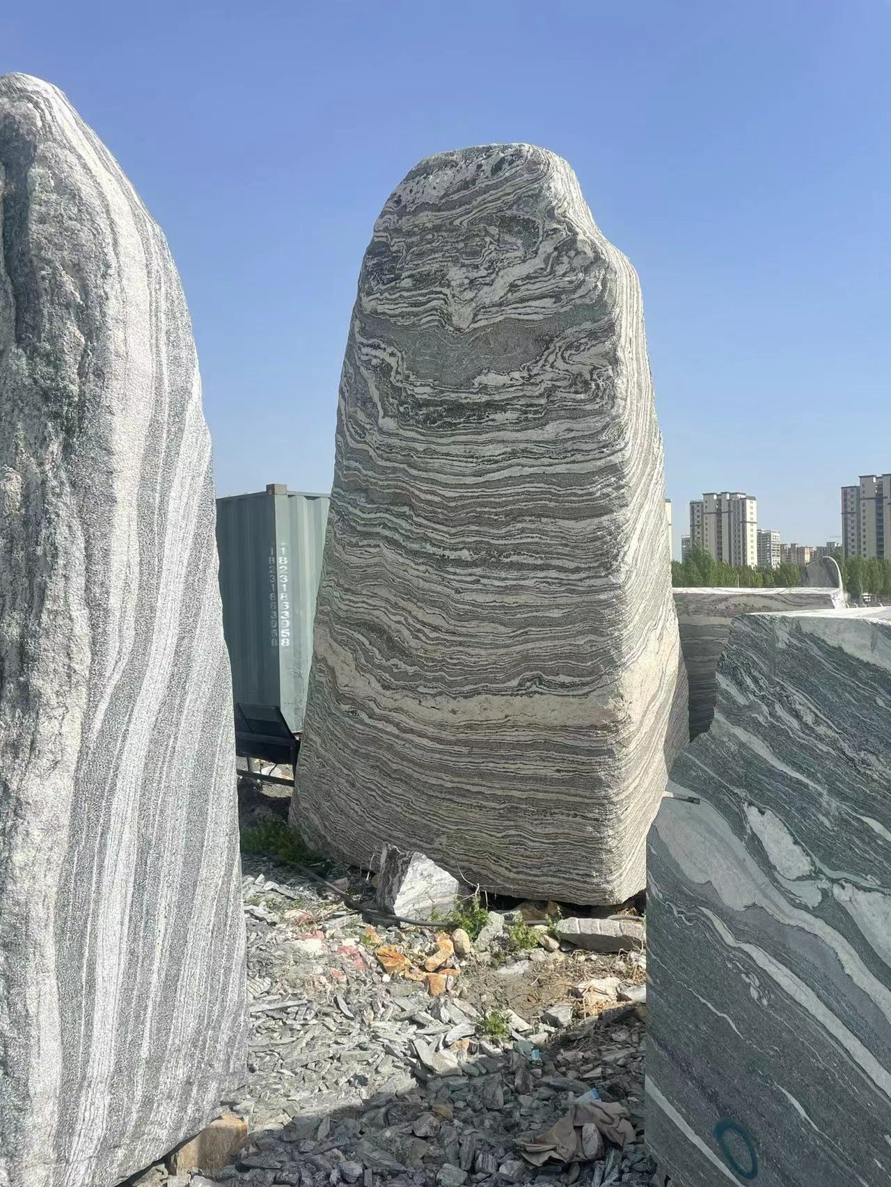 自然景观石雕塑天然雪浪石门牌石可定制刻字