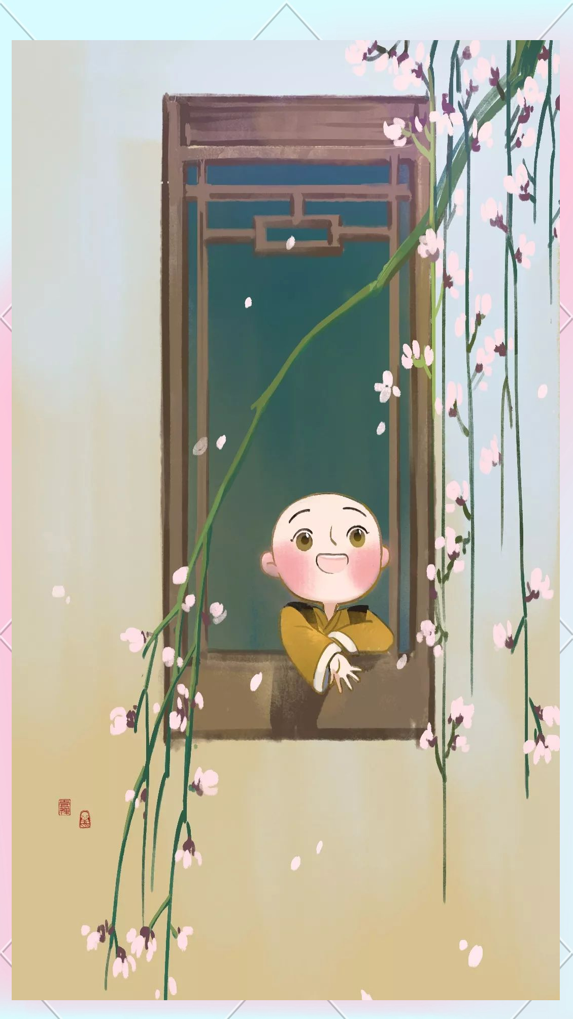 国画中的呆萌小和尚,你见过吗?