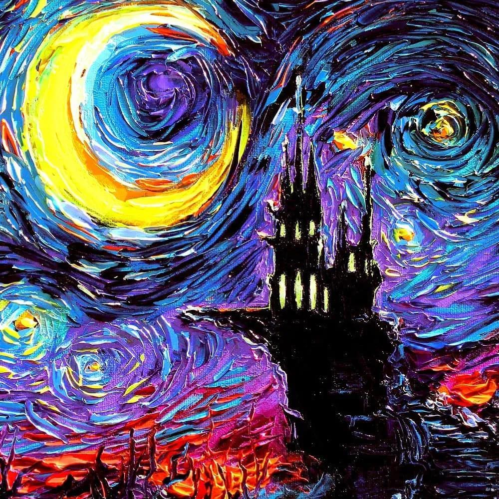 她将梵高的灯塔再创作因太美太迷人在ins上疯狂转发