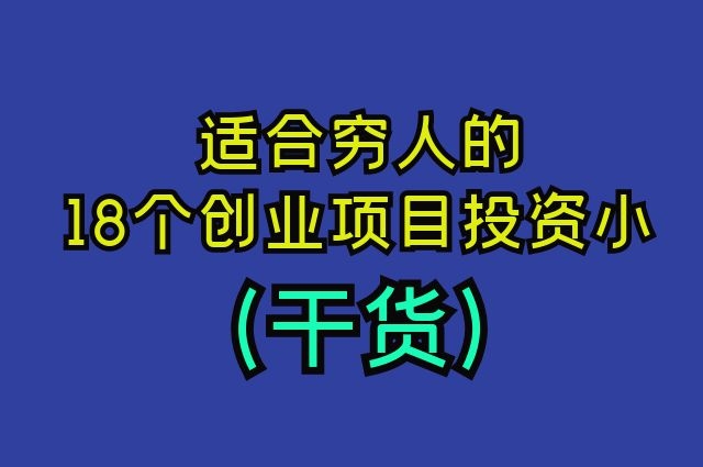 自己创业投资小的项目(自己创业投资小的项目叫什么)