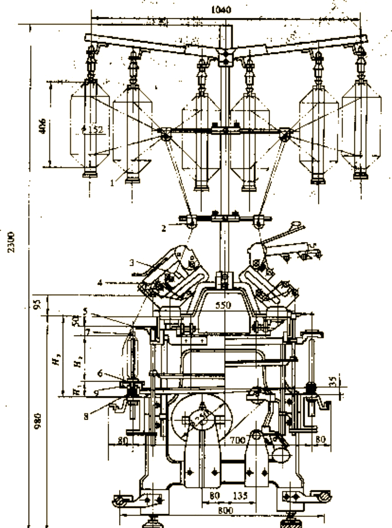 以fa506型细纱机为例,粗纱从吊锭上的粗纱管退绕后,经过导纱杆和缓慢