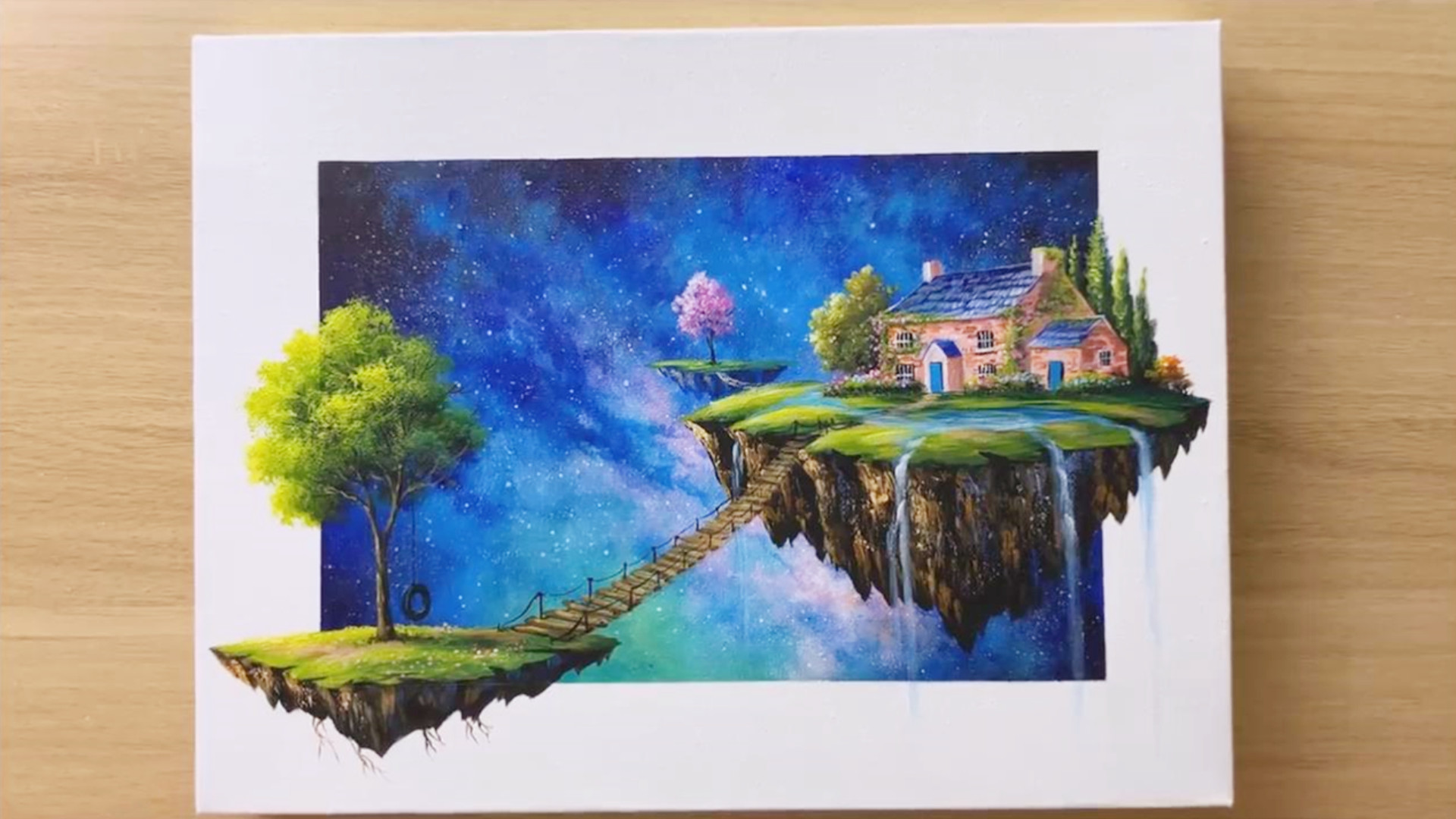 手工绘画作品,带你学习如何绘画漂亮的悬浮岛!