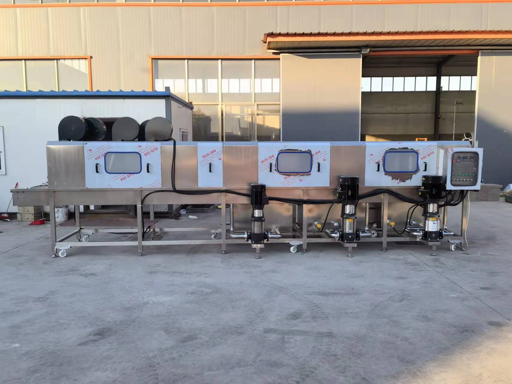 商用周转筐清洗机,高压热碱水周转筐清洗机,食品盘子清洗机