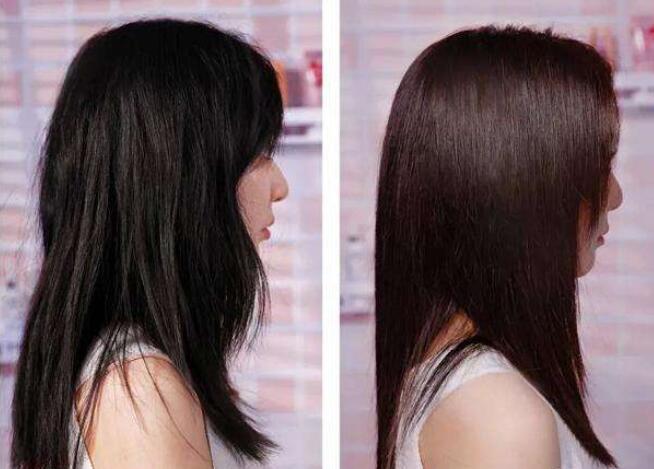 美女出境示范,黑茶色与黑色头发对比,你更喜欢哪种发色?