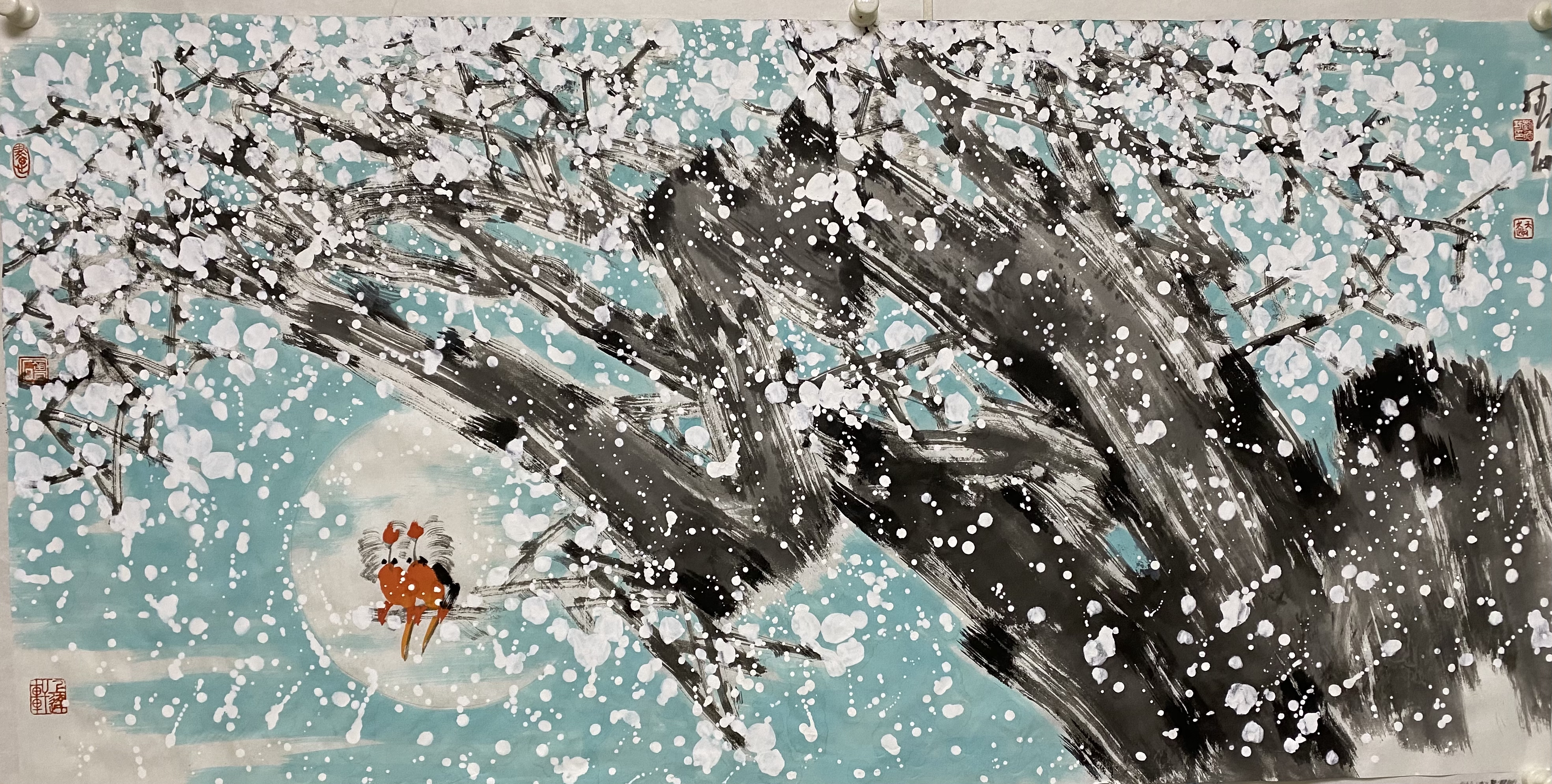 严寒中的春消息——刘德功大写意《雪梅图》赏析