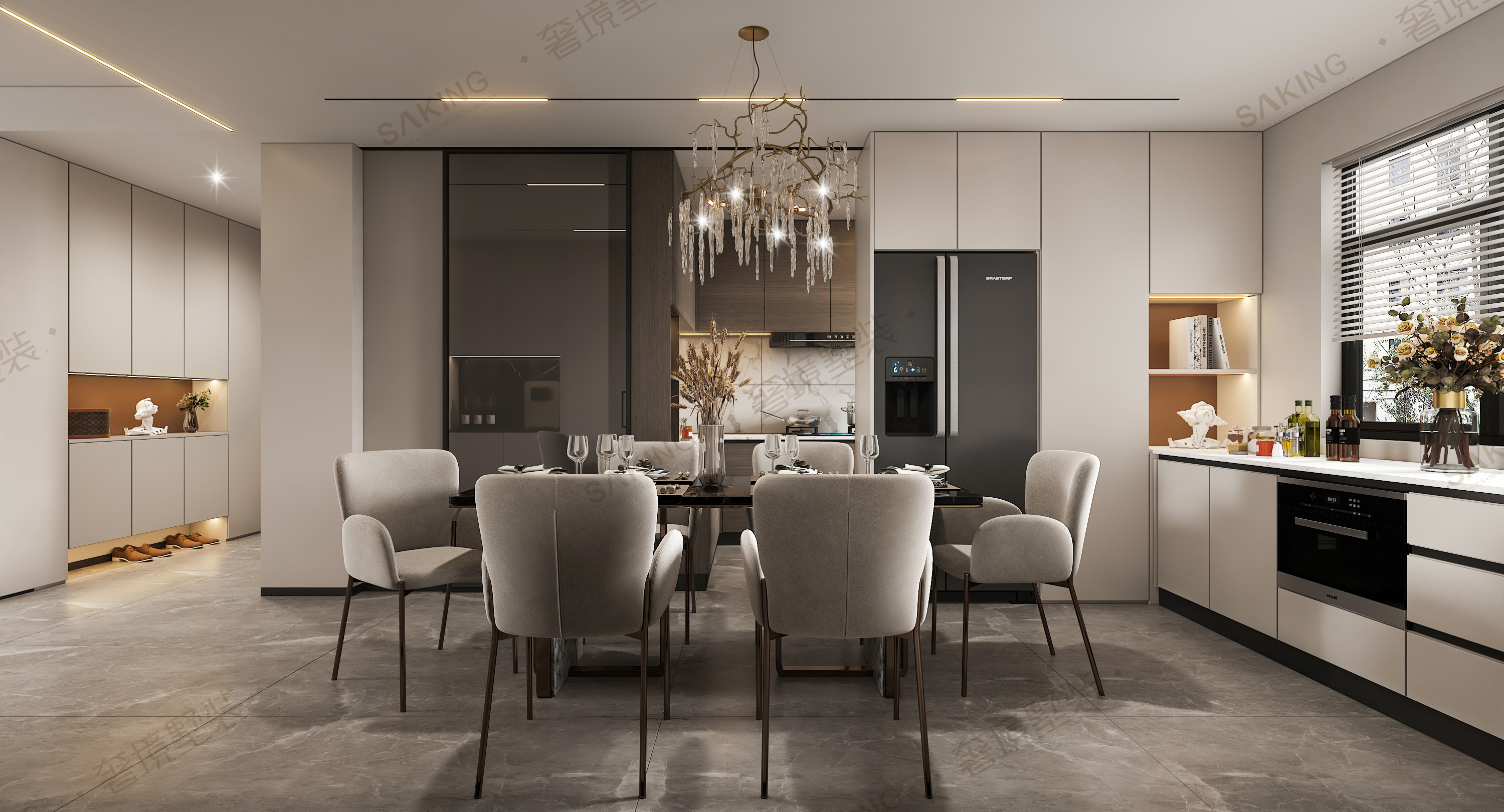 158㎡没有人会拒绝的奶咖色系意式轻奢风~