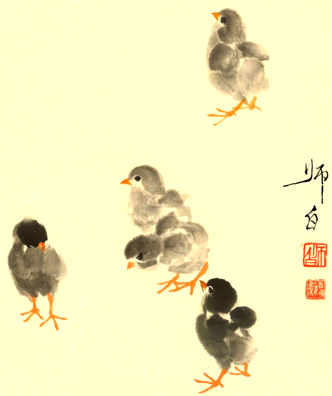 掌握水,墨,色技巧,轻松学会画小鸡