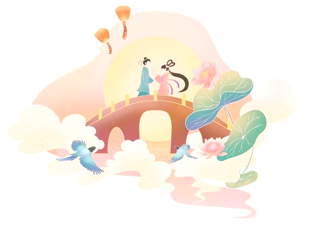 七夕爱情传说:牛郎织女鹊桥相会