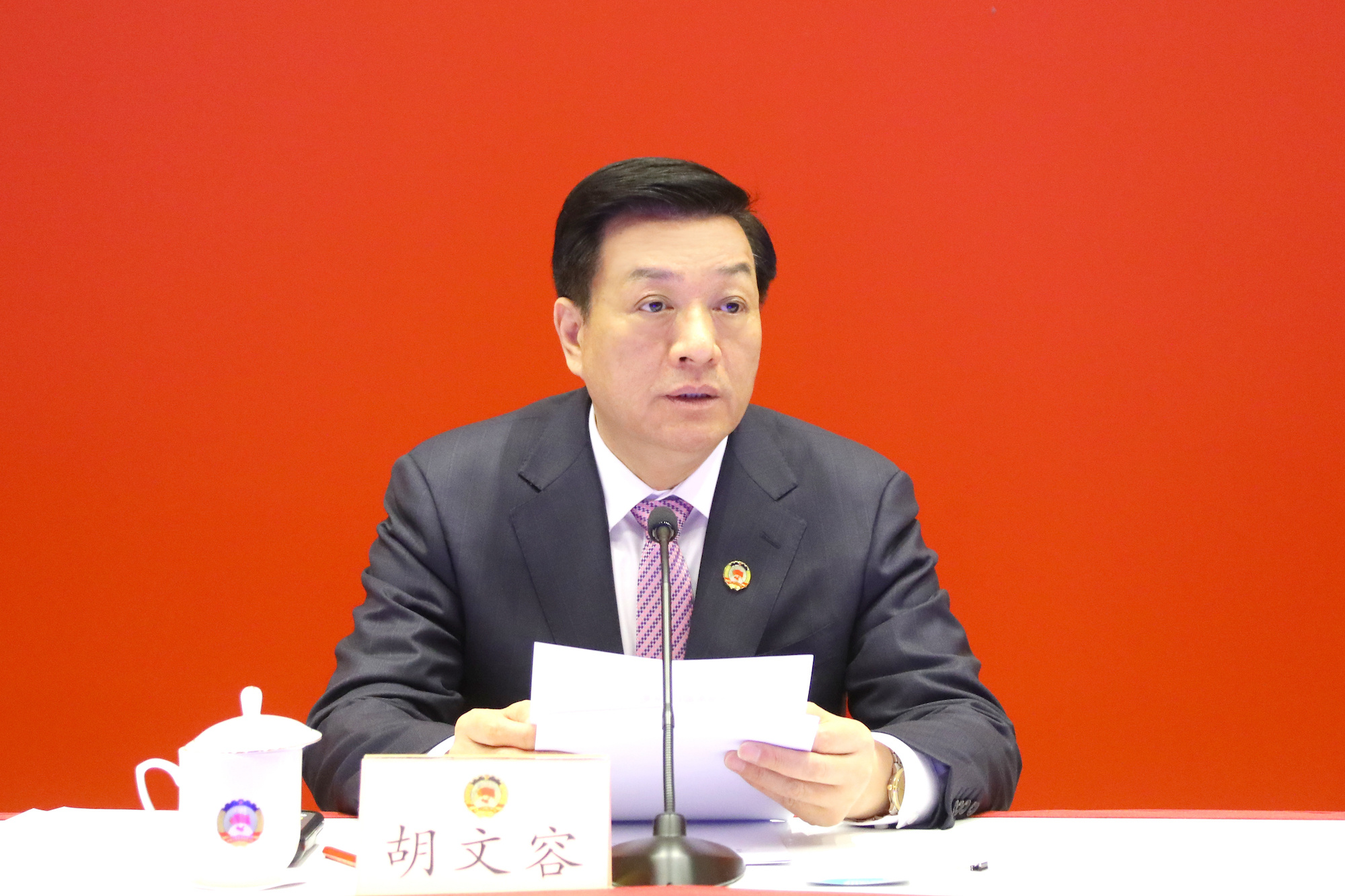 上海市政协举行十四届一次常委会议,胡文容讲话