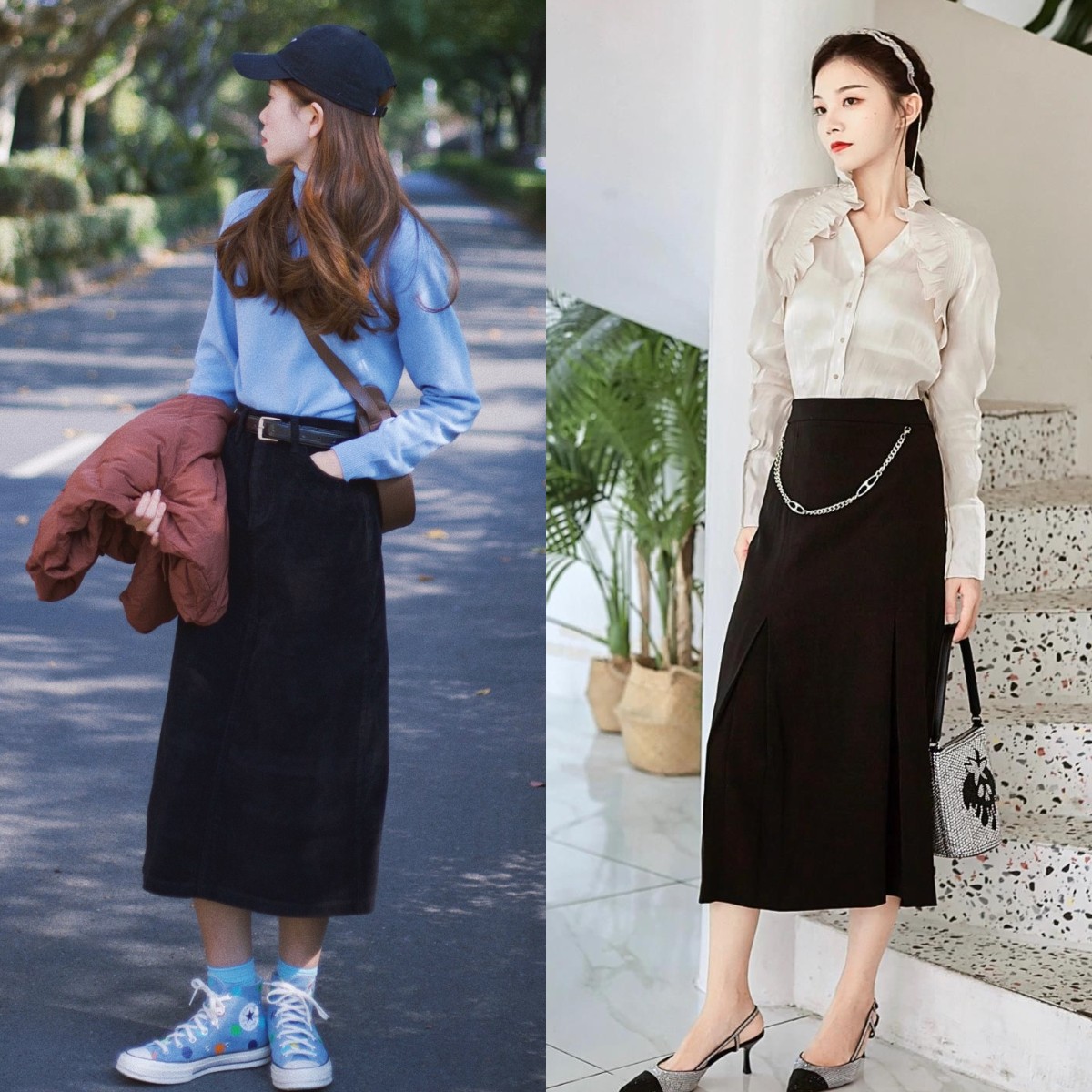 早秋"半身裙"怎么搭?你想要的穿法都在这里了