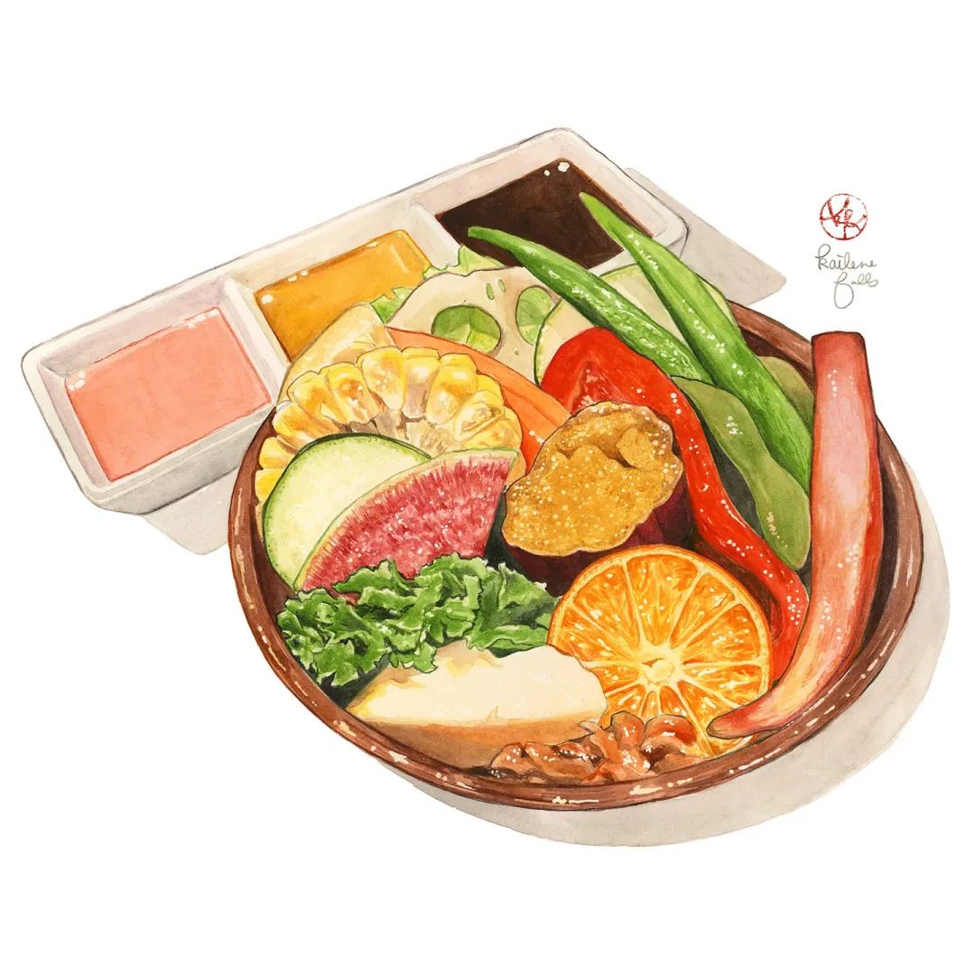 水彩|食乃人生之大事也 柴米油盐酱醋茶 美食水彩 下  艺术家 kailene