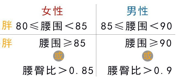 0以上重度肥胖 腰围 男≥90cm  女≥85cm 体脂率 男